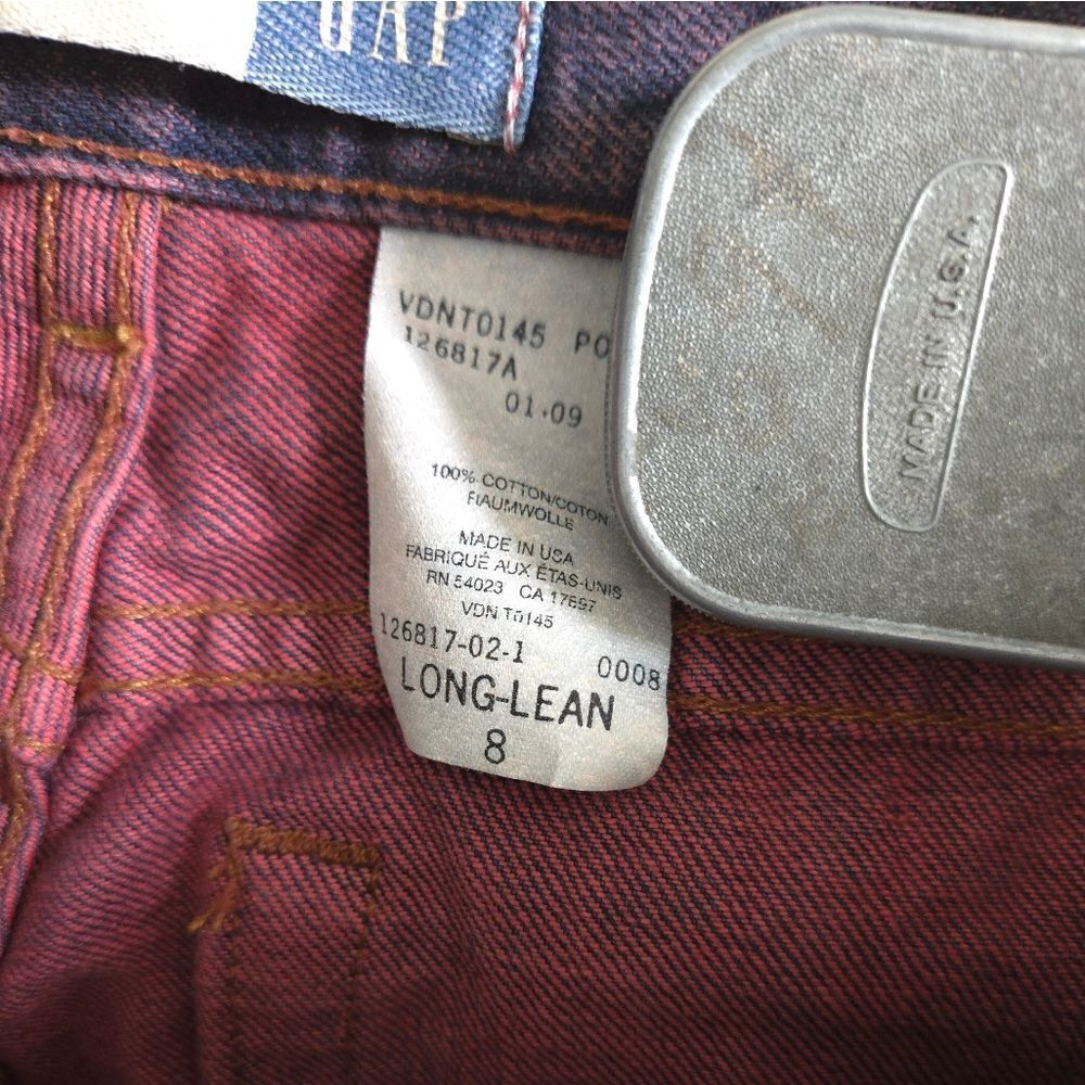 GAP Long and Lean Red Tinted Dark Denim Bootcut Jeans - Picture 6 of 6